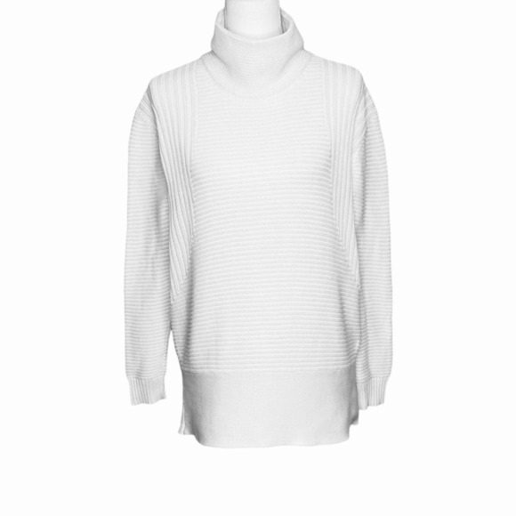 Vince Camuto Mock Neck Chunky Knit Sweater White - Picture 3 of 11